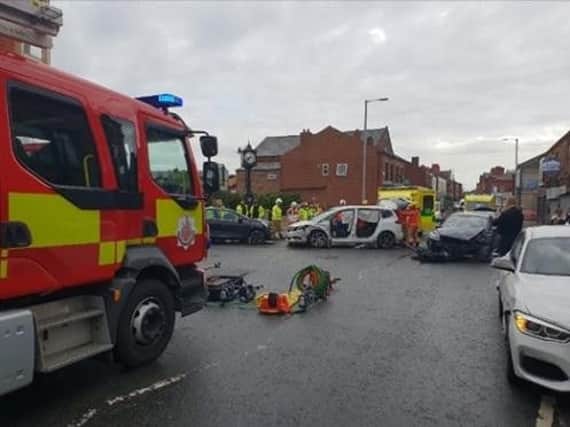 Emergency services were called to the crash