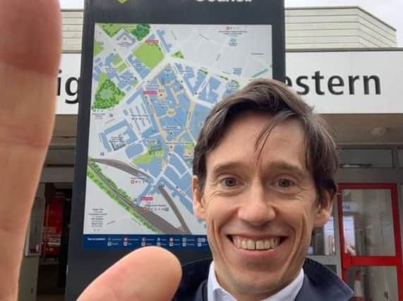 Rory Stewart MP outside Wigan North Western station