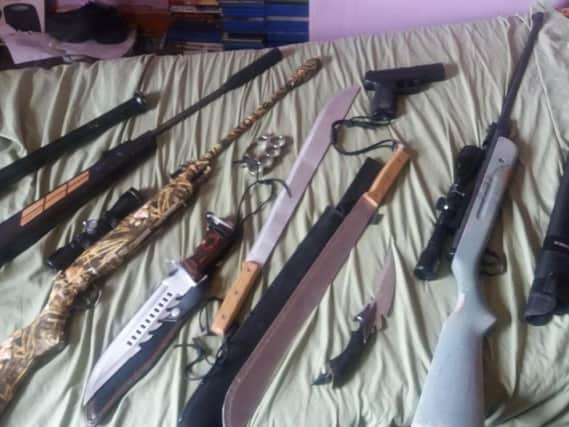 The collection of weapons seized