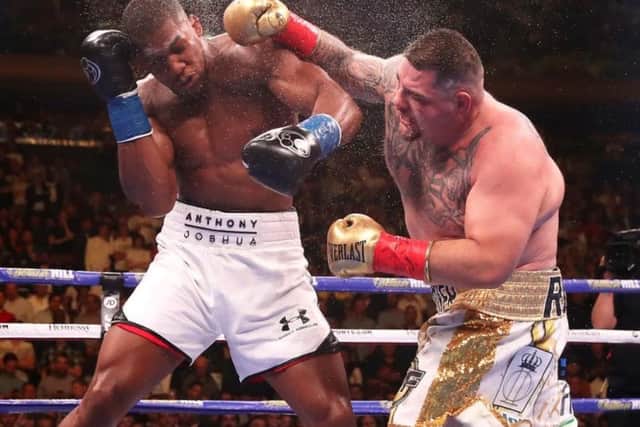 Andy Ruiz lands a huge right hand on Anthony Joshua