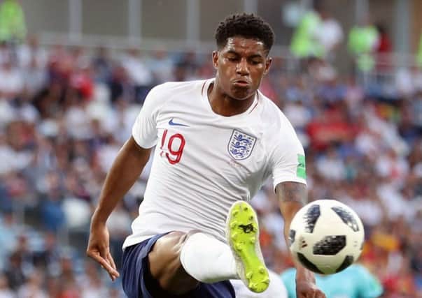 Marcus Rashford in action for England in last summer's World Cup