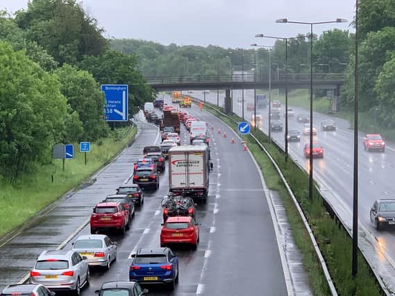 Queuing traffic on the M6. Pic: Brian King
