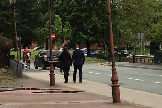 Tautai leaving Wigan and Leigh Courthouse after being convicted of drink driving