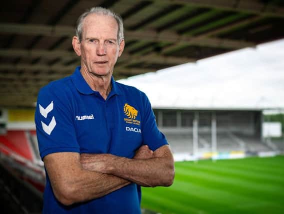 Wayne Bennett at a media conference in St Helens. Picture: SWPix