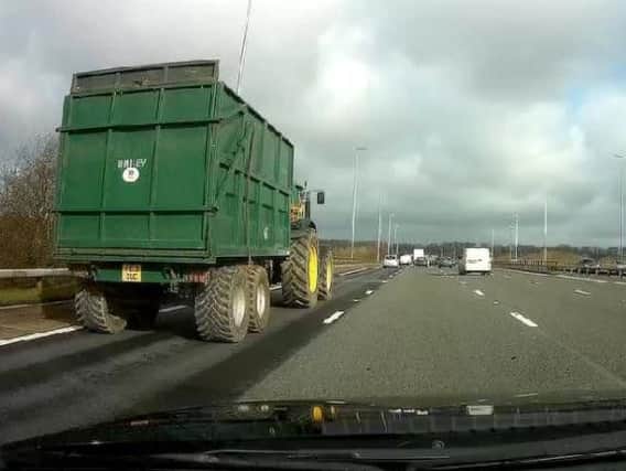 Tractor on the M6.