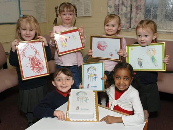 Youngsters from Sure Start Westfield Childrens Centre who entered a competition to design a logo for it last year