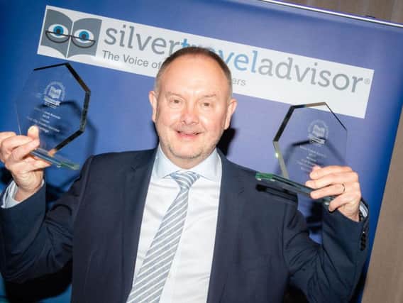 Shearings digital director, Neil Hardy, is pictured with the awards.