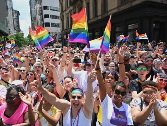 Participants take part in the NYC Pride March (ANGELA WEISS/AFP/Getty Images)