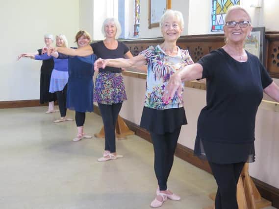 Linda Pickup (third from left) with her dance class friends