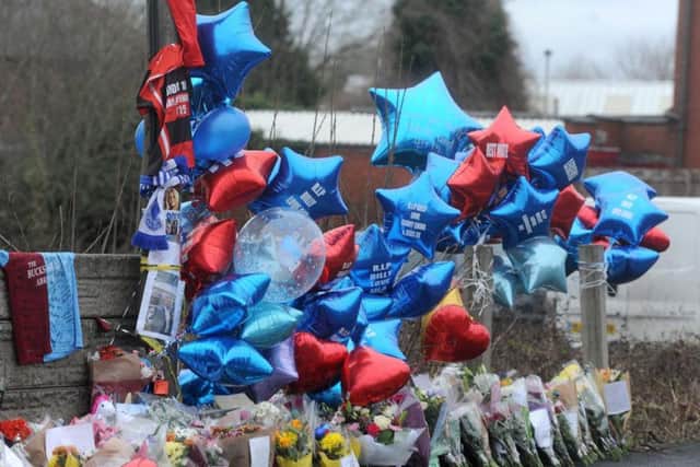 Tributes left at the scene where Billy was killed