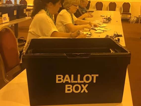 The votes being counted in Standish