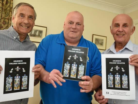 Andrew Bullen, collator of the book with Brian Rawsthorne, Golborne disaster survivor and Eric Foster from Golborne ex-miners