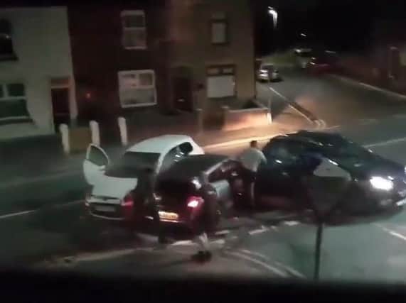 The aftermath of the collision in Ormskirk Road caught on camera