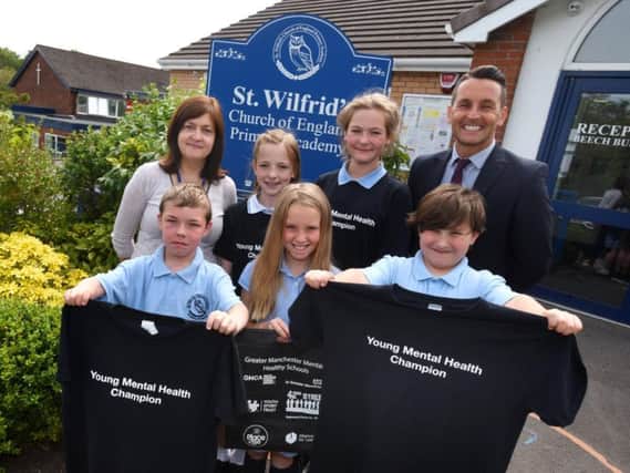 Staff and pupils from St Wilfrids School, who are already taking part in the pioneering scheme