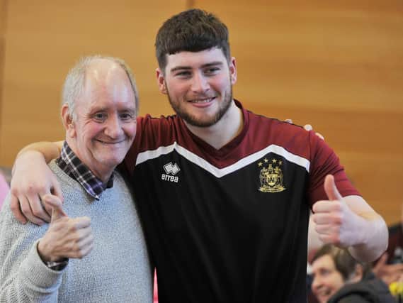 Declan O'Donnell meets a fan at Rugby Memories