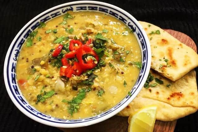 The restaurant's dhal with chillies and Gobi Paratha.