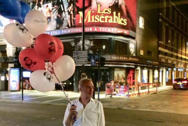 Keith Burns attending the party in London to mark the 34-year run of the Les Miserables production