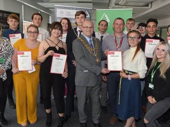 The Mayor at the presentation ceremony