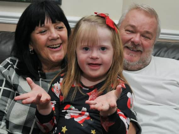 Six-year-old Bethany Parr with parents Beverley and Ian
