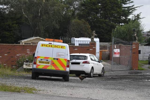 Police were at the caravan site on Monday morning