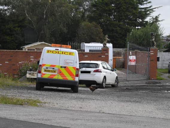 Police were at the caravan site on Monday morning