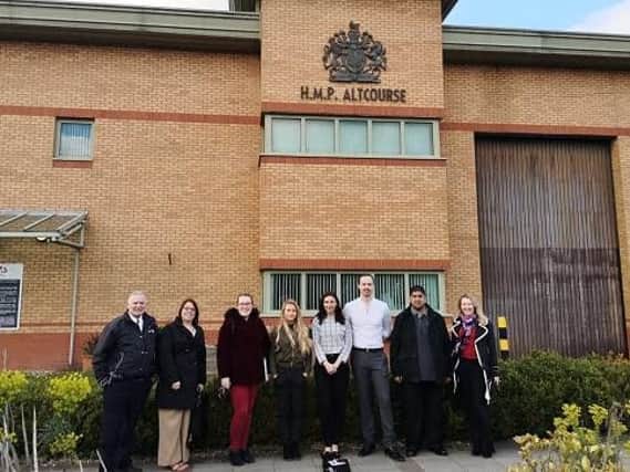 Sophie, third from left, with students and staff from HMP Altcourse