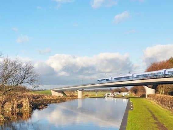 An artists impression of what the HS2 line could look like