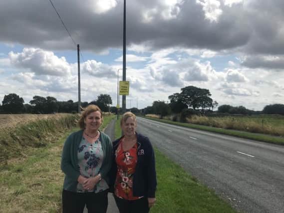 Councillors Gena Merrett and Yvonne Klieve at the blackspot