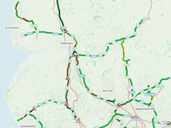 Congestion is starting to build across the Lancashire/North West network