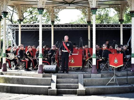 Portsmouth Royal Marines Military Band perform at Mesnes Park