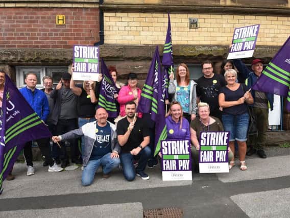 Addaction staff on the picket line in Wigan last month