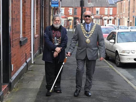 The Mayor of Wigan with the society's chairman Dave Storm