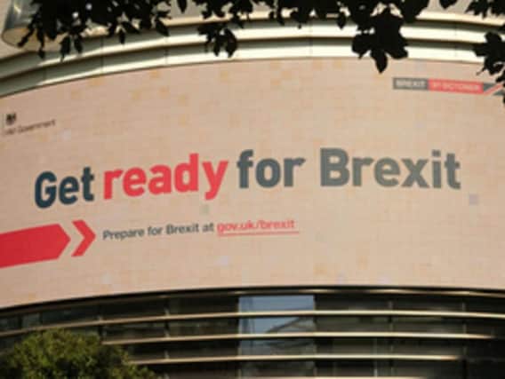 A billboard advert produced by the Government about Brexit