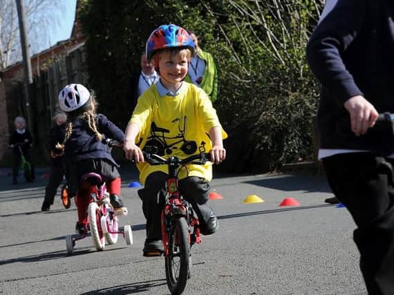 Youngsters taking part in a previous Bike to School Week