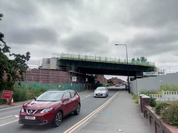 The A49 bridge at Poolstock at an earlier stage of construction