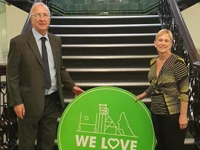 Couns David Molyneux and Yvonne Klieve launch We Love Our Town