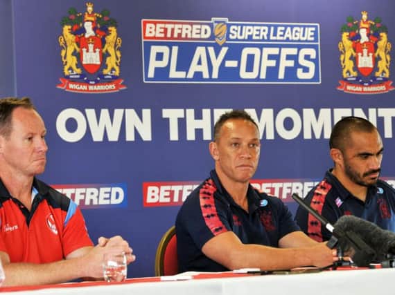 The play-offs press conference at St Helens earlier this week