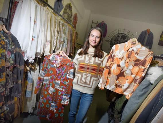 Charlotte Whinn with some of her vintage clothing