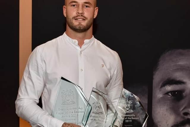 Zak Hardaker with his awards