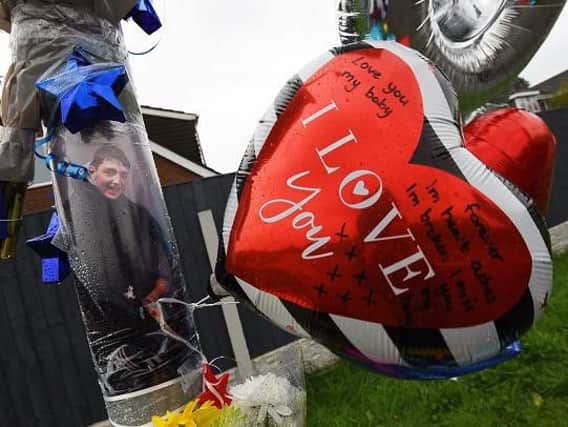 Tributes have been left at the crash site for Leo Gradwell
