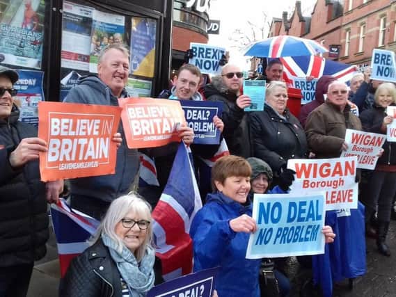 A previous Wigan town centre rally in favour of Brexit