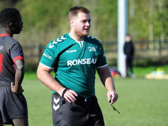 Josh Ganson took charge of an Under-15s game between Orrell St James and Ince Rose Bridge on Sunday. Picture: Brian King