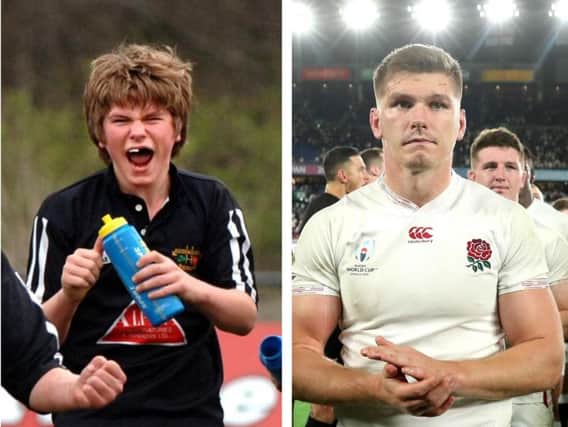 Owen Farrell celebrates victory with St Pats juniors and - last Saturday - with England!