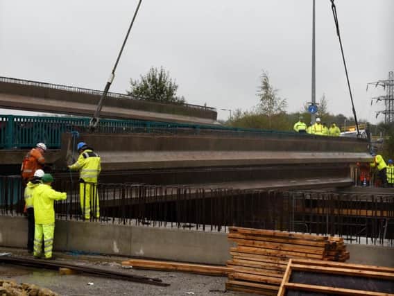 The final bridge being put in place