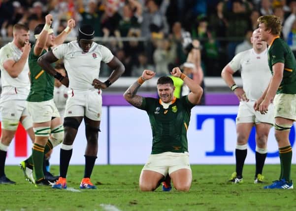 South Africa celebrate becoming World Cup champions with victory over England