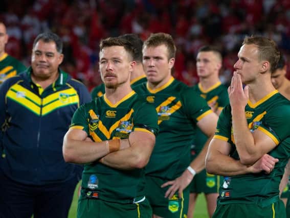 Australia suffered a shock 16-12 defeat against Tonga on Saturday. Picture: SWPix