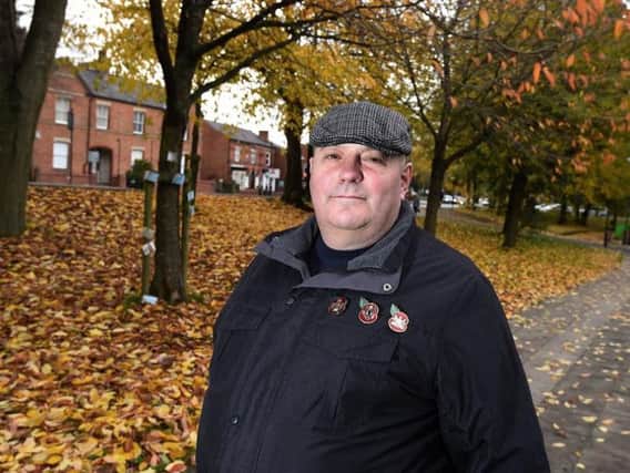 Billy Baldwin on the former site of the old Drill Hall, off Powell Street and Standishgate, Wigan, where Wigans WW1 soldiers will be remembered in a short service before the Remembrance Sunday service in Wigan