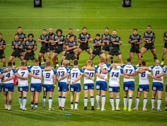 Great Britain face New Zealand's haka before their third tour defeat