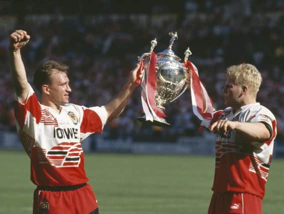 Dean Bell and Mick Cassidy with the Challenge Cup in 1994