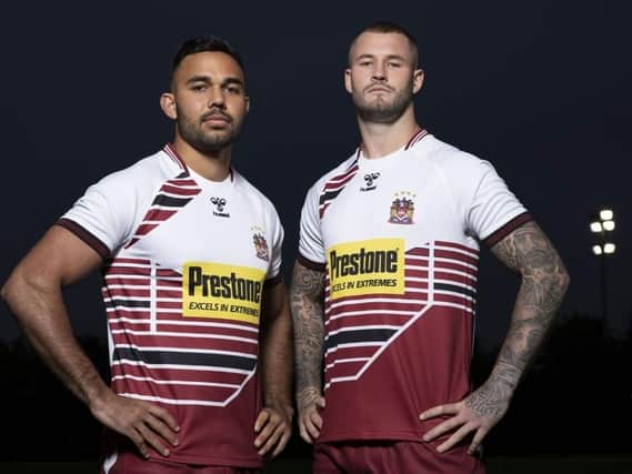 Bevan French and Zak Hardaker show off the 2020 home kit
